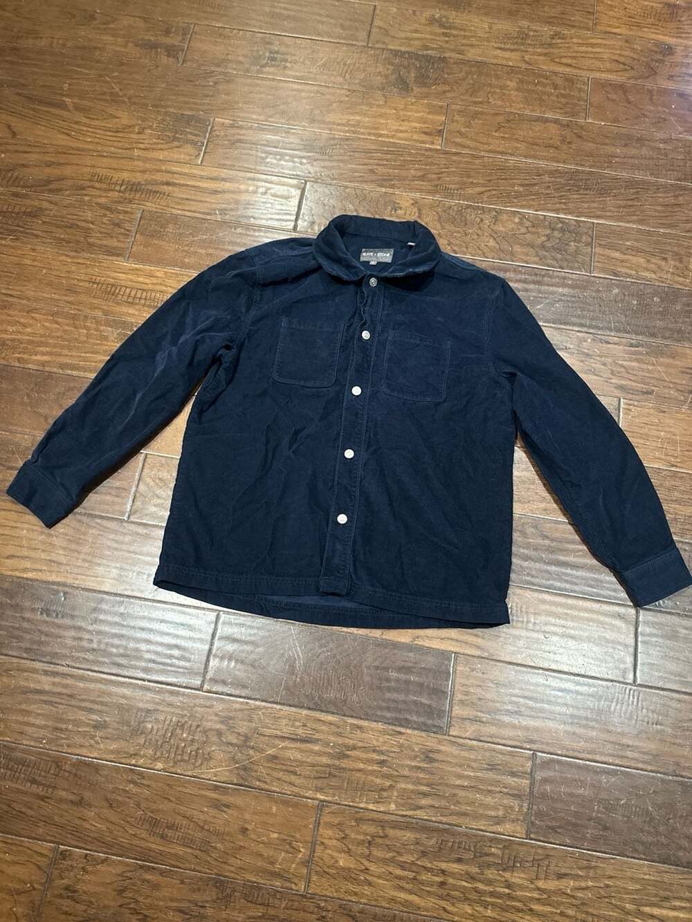 Slate & Stone Navy Corduroy Button-Down Overshirt